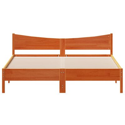 vidaXL Estructura cama con cabecero madera pino marrón cera 180x200 cm