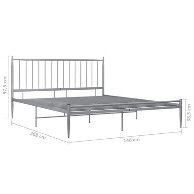 vidaXL Estructura de cama sin colchón metal gris 140x200 cm