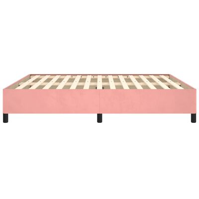 vidaXL Estructura de cama de terciopelo rosa 160x200 cm