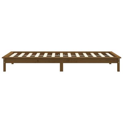 vidaXL Estructura de cama madera maciza pino marrón miel 90x200 cm