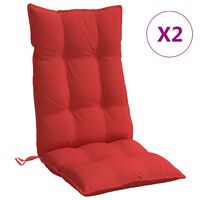 vidaXL Cojines de silla con respaldo alto 2 uds tela Oxford rojo