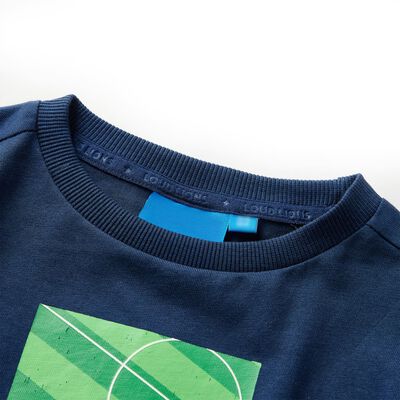 Camiseta infantil de manga larga azul marino 140