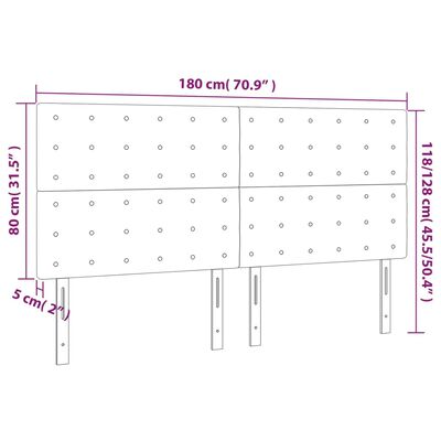 vidaXL Cabeceros 4 unidades cuero sintético capuchino 90x5x78/88 cm