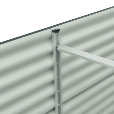 vidaXL Arriate de acero galvanizado gris 240x80x81 cm