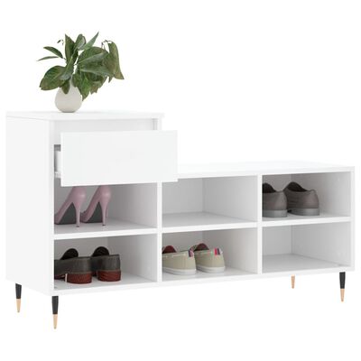 vidaXL Mueble zapatero madera contrachapada blanco 102x36x60 cm