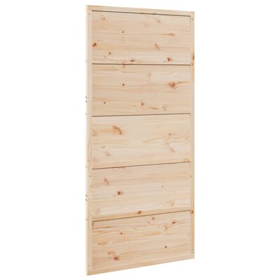 vidaXL Puerta de granero madera maciza de pino 100x208 cm