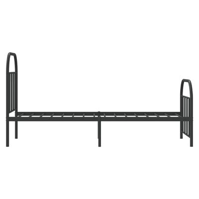 vidaXL Estructura de cama con cabecero y estribo metal negro 75x190 cm