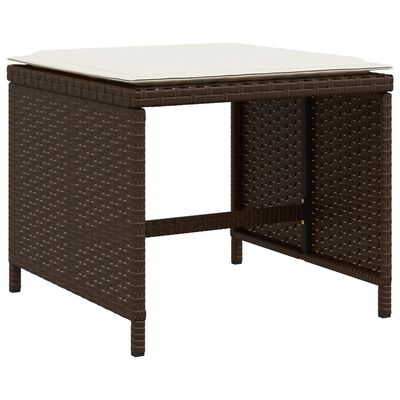 vidaXL Set comedor de jardín 5 piezas y cojines ratán sintético marrón