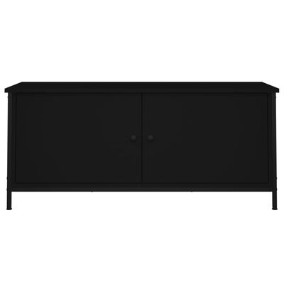 vidaXL Mueble TV con puertas madera contrachapada negro 102x35x45 cm