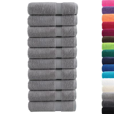 vidaXL Toallas de baño SOLUND 10 unidades gris 100x150 cm 600 gsm