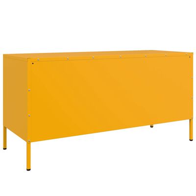 vidaXL Mueble de TV de acero amarillo mostaza 100,5x39x50,5 cm