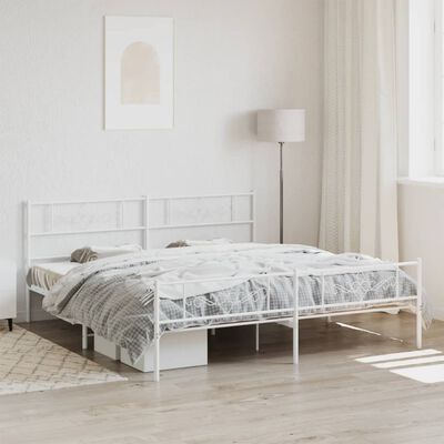 vidaXL Estructura cama sin colchón con estribo metal blanco 200x200 cm