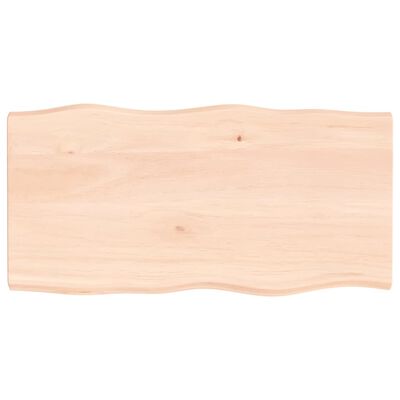 vidaXL Tablero de mesa madera maciza borde natural 100x50x(2-4) cm