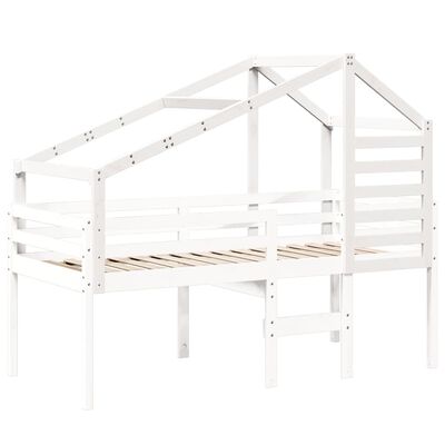 vidaXL Techo de cama infantil madera maciza pino blanco 188x82x113 cm