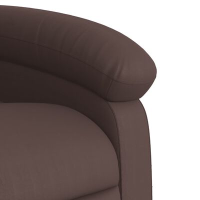 vidaXL Sillón de masaje reclinable eléctrico cuero sintético marrón