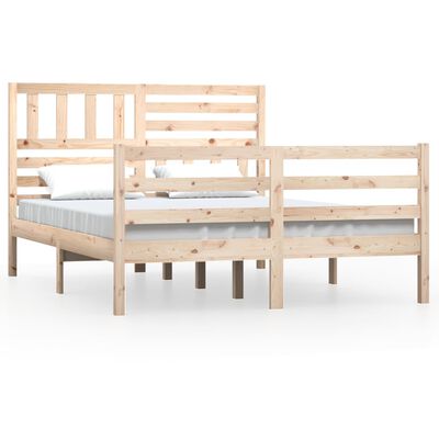 vidaXL Estructura cama doble pequeña madera maciza 135x190 cm