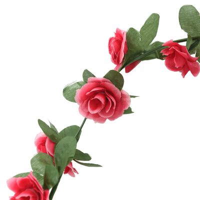 vidaXL Guirnaldas de flores artificiales 6 uds rojo y rosa 250 cm