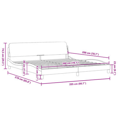 vidaXL Estructura de cama con cabecero cuero sintético blanco y negro