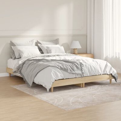 vidaXL Estructura de cama sin colchón madera roble Sonoma 140x190 cm