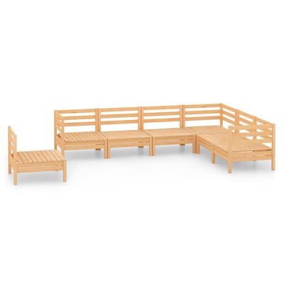 vidaXL Juego de muebles de jardín 7 piezas madera maciza de pino