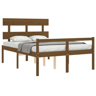 vidaXL Cama personas mayores cabecero madera marrón miel 140x200 cm