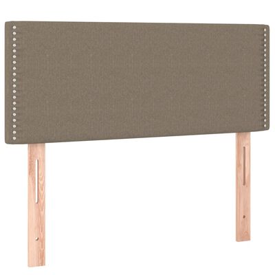 vidaXL Cama box spring colchón y luces LED tela gris taupe 90x190 cm