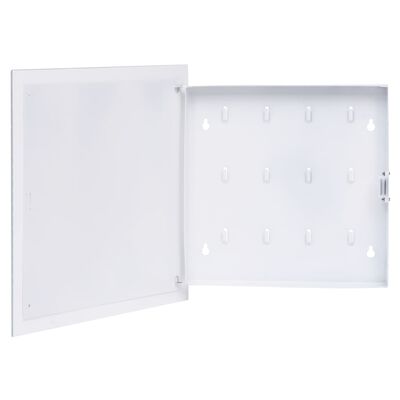 vidaXL Caja de llaves con tablero magnético blanca 35x35x4 cm