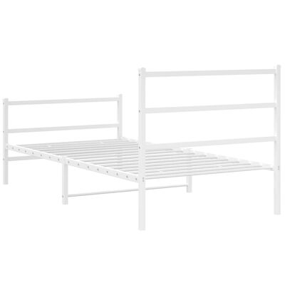 vidaXL Estructura cama sin colchón con estribo metal blanco 100x200 cm