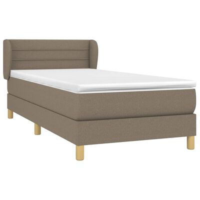 vidaXL Cama box spring con colchón tela gris taupe 90x190 cm