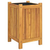 vidaXL Jardinera con forro madera maciza de acacia 31x31x50 cm