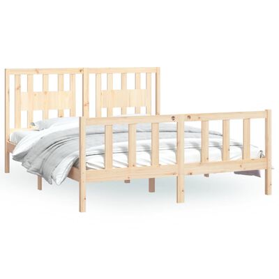 vidaXL Estructura de cama con cabecero madera maciza de pino 150x200cm