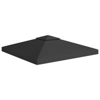 vidaXL Toldo de cenador 2 niveles 310 g/m² 3x3 m negro