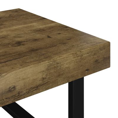 vidaXL Mesa de centro MDF y hierro marrón oscuro y negro 120x60x40 cm