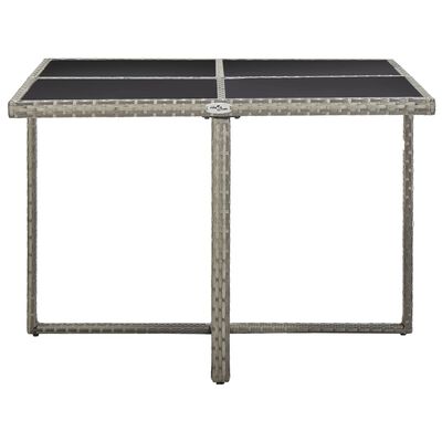 vidaXL Set de comedor de jardín 9 pzas y cojines ratán sintético gris