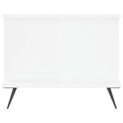 vidaXL Mesa de centro madera contrachapada blanco brillo 90x50x40 cm