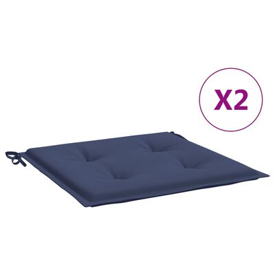 vidaXL Cojines para muebles palets 2 uds tela azul marino 50x50x3 cm