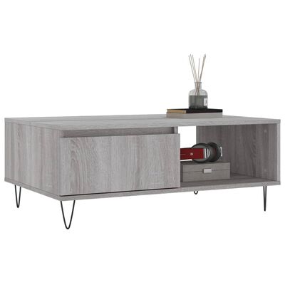 vidaXL Mesa de centro madera de ingeniería gris Sonoma 90x60x35 cm