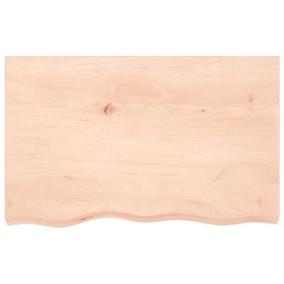 vidaXL Tablero de mesa madera maciza roble sin tratar 80x50x(2-6) cm