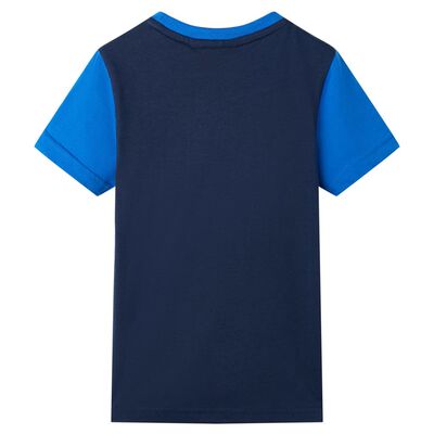 Camiseta infantil azul y azul marino 92