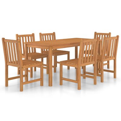 vidaXL Conjunto de comedor de jardín 7 piezas madera maciza de teca