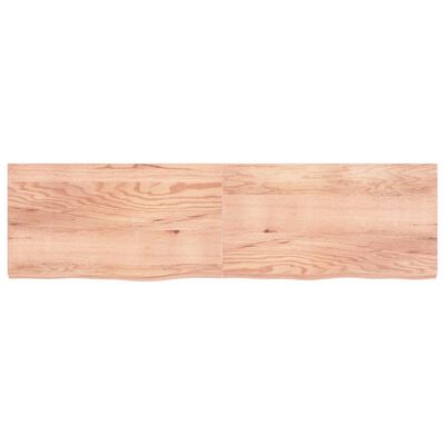 vidaXL Encimera baño madera maciza tratada marrón claro 220x60x(2-6)cm