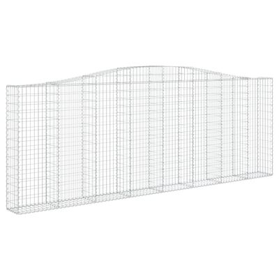 vidaXL Cestas de gaviones 2 uds forma de arco hierro 400x30x140/160 cm