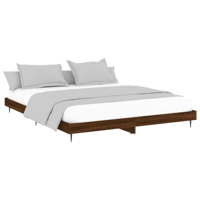 vidaXL Estructura de cama sin colchón madera marrón roble 150x200 cm