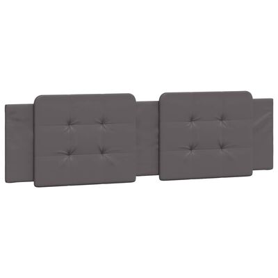 vidaXL Cabecero de cama acolchado cuero sintético gris 180 cm