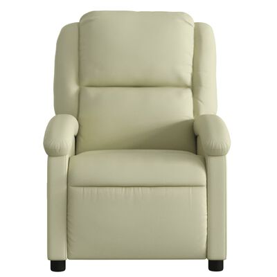 vidaXL Sillón reclinable de cuero auténtico crema