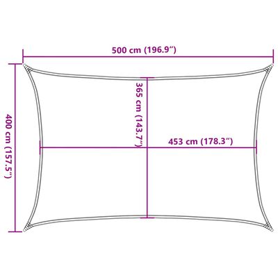 vidaXL Toldo de vela poliéster oxford 100% arena 5x4 m