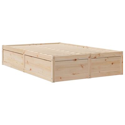 vidaXL Estructura de cama sin colchón madera maciza de pino 135x190 cm