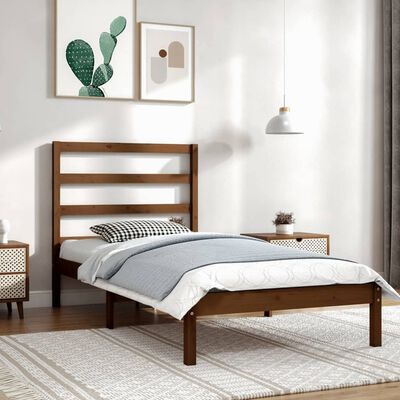 vidaXL Estructura de cama madera maciza pino marrón miel 100x200 cm