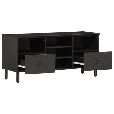 vidaXL Mueble de TV madera maciza de mango negro 100x33x46 cm