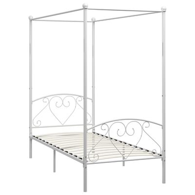 vidaXL Estructura cama con dosel sin colchón metal blanco 120x200 cm